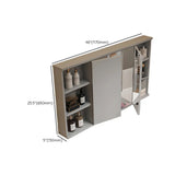 LED Mirror Rectangular Gray Wood Medicine Storage Cabinet Image - 10