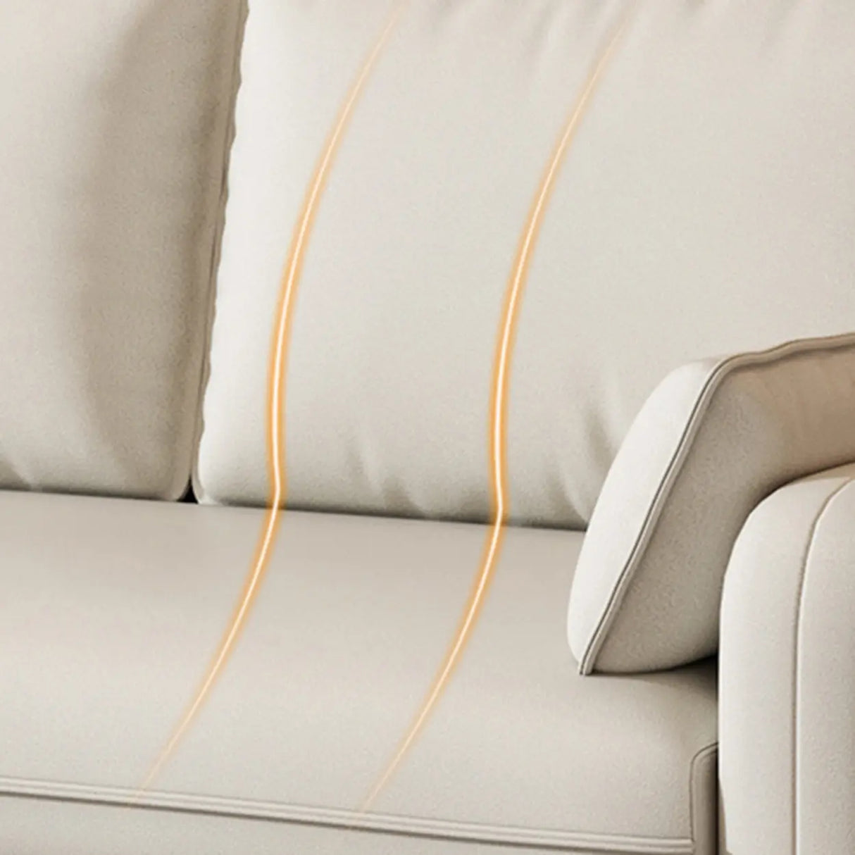 Light Blue Microfiber Leather Square Arm 3-Seat Sofa Image - 18