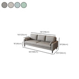 Light Blue Microfiber Leather Square Arm 3-Seat Sofa Image - 24