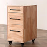 Light Brown Drawer Wood Small Rolling Filing Cabinet Image - 12