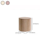 Light Brown Pine Wood Drum Base Round Coffee Table #size