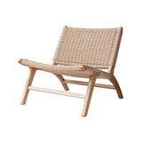 Light Brown Saddle Leather Woven Back Side Chair Image - 10