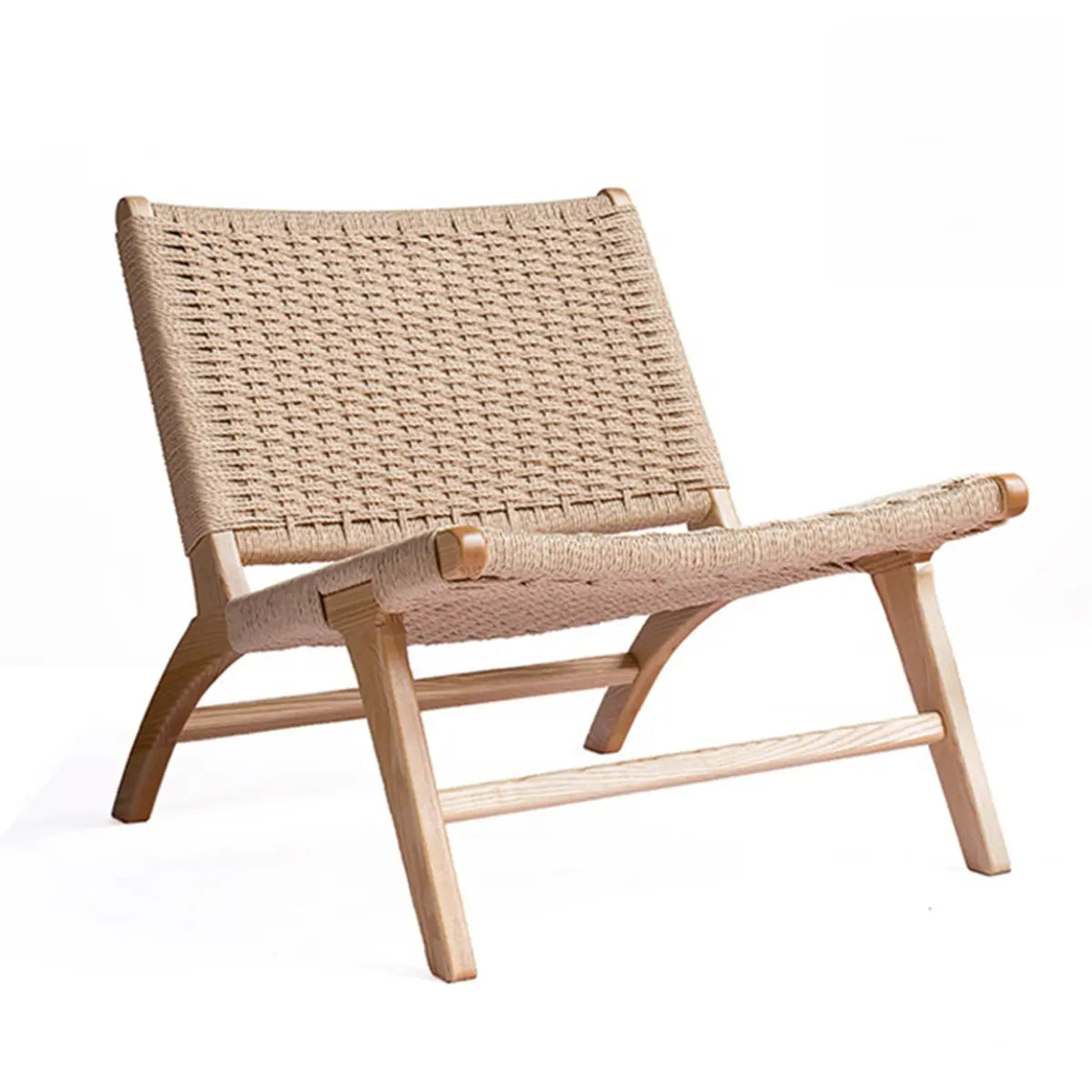 Light Brown Saddle Leather Woven Back Side Chair Image - 2