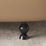 Light Brown Water Resistant Faux Leather Wood Leg Sofa Image - 10