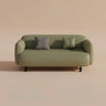 Light Brown Water Resistant Faux Leather Wood Leg Sofa Image - 12