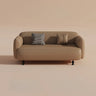 Light Brown Water Resistant Faux Leather Wood Leg Sofa Image - 5