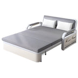 Light Gray Cotton Linen Cushion Back Storage Sleeper Image - 5