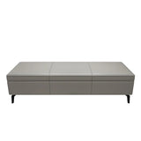 Light Gray Faux Leather Flip Top Storage Bedroom Bench Image - 10