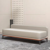 Light Gray Faux Leather Upholstered Bedroom Bench Image - 5