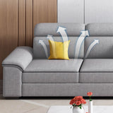 Light Gray Flared Arm Cushion Back Large Sofa Chaise Image - 8