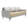 Light Gray-Green Faux Leather Sewn Pillow Back Sofa Image - 10