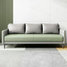 Light Gray-Green Faux Leather Sewn Pillow Back Sofa Image - 11