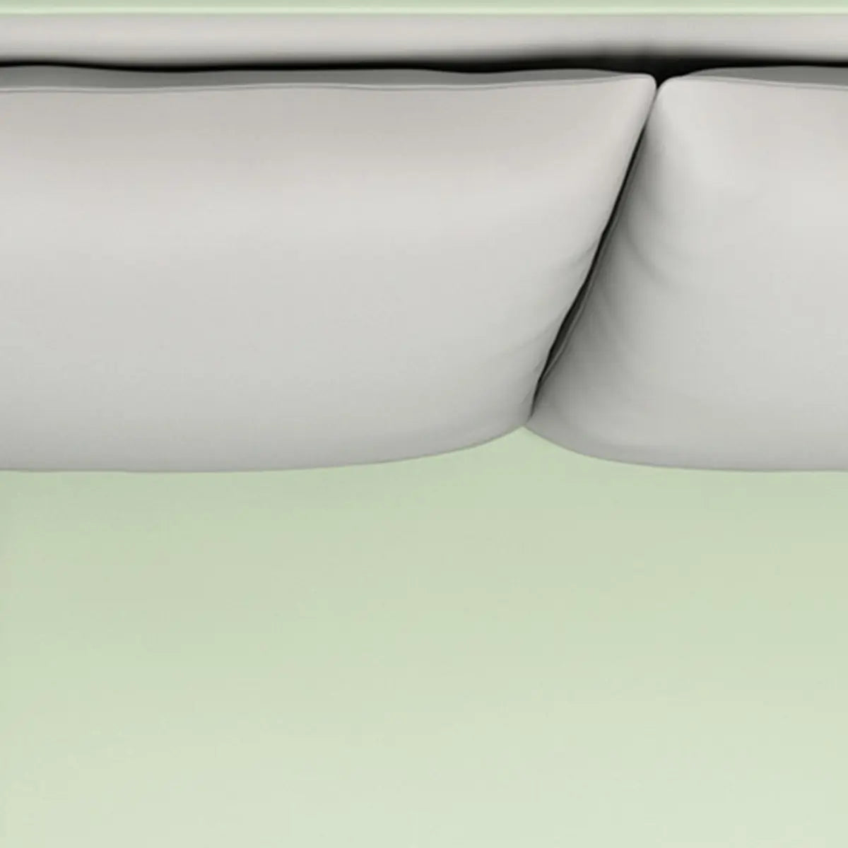 Light Gray-Green Faux Leather Sewn Pillow Back Sofa Image - 14
