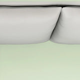 Light Gray-Green Faux Leather Sewn Pillow Back Sofa Image - 14