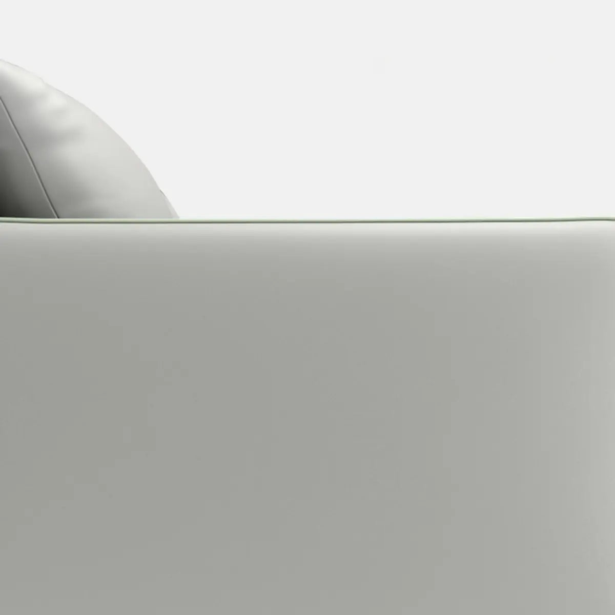 Light Gray-Green Faux Leather Sewn Pillow Back Sofa Image - 15