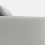 Light Gray-Green Faux Leather Sewn Pillow Back Sofa Image - 15