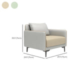 Light Gray-Green Faux Leather Sewn Pillow Back Sofa #size