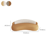 Light Gray-Khaki Water Resistant Leather Curved Sofa Image - 13