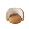 Light Gray-Khaki Water Resistant Leather Curved Sofa Image - 5