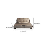 Light Gray King Modern Upholstered Wingback Storage Bed Image - 18