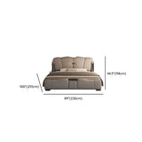 Light Gray King Modern Upholstered Wingback Storage Bed Image - 19
