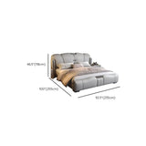 Light Gray King Plush Leather Upholstered Wingback Bed Image - 14