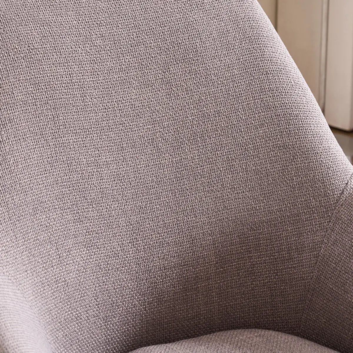 Light Gray Linen Fixed Back Natural Four Legs Arm Chair Image - 6