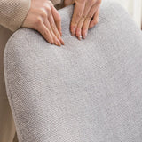 Light Gray Linen Fixed Back Natural Four Legs Arm Chair Image - 8
