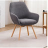 Light Gray Linen Fixed Back Natural Four Legs Arm Chair Image - 9
