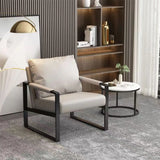 Light Gray Tech Cloth Pillow Back Accent Chair with Leg Image - 1