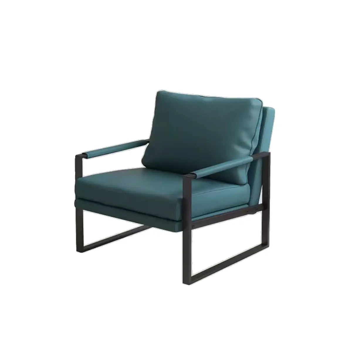 Light Gray Tech Cloth Pillow Back Accent Chair with Leg Image - 10