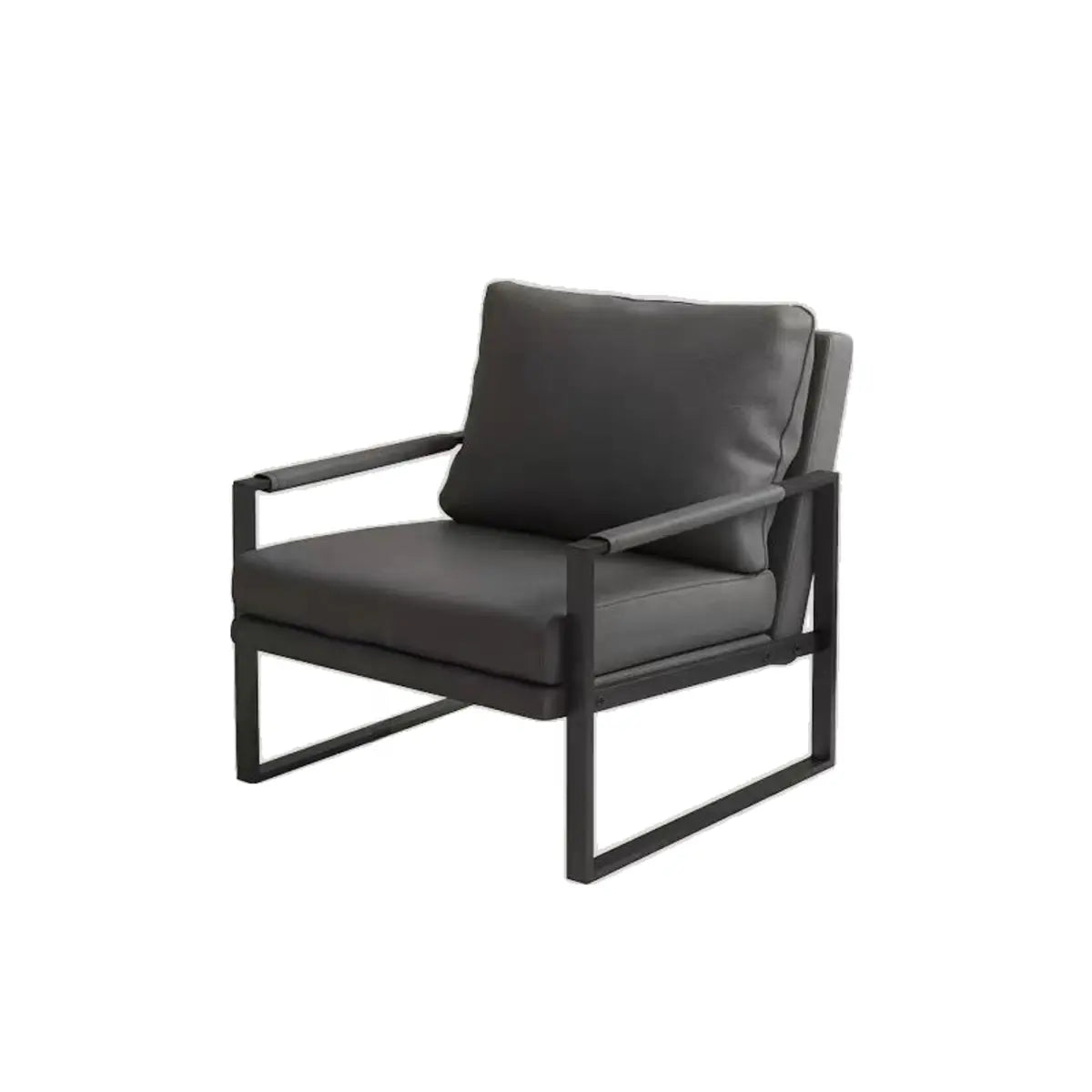 Light Gray Tech Cloth Pillow Back Accent Chair with Leg Image - 11