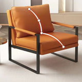 Light Gray Tech Cloth Pillow Back Accent Chair with Leg Image - 17