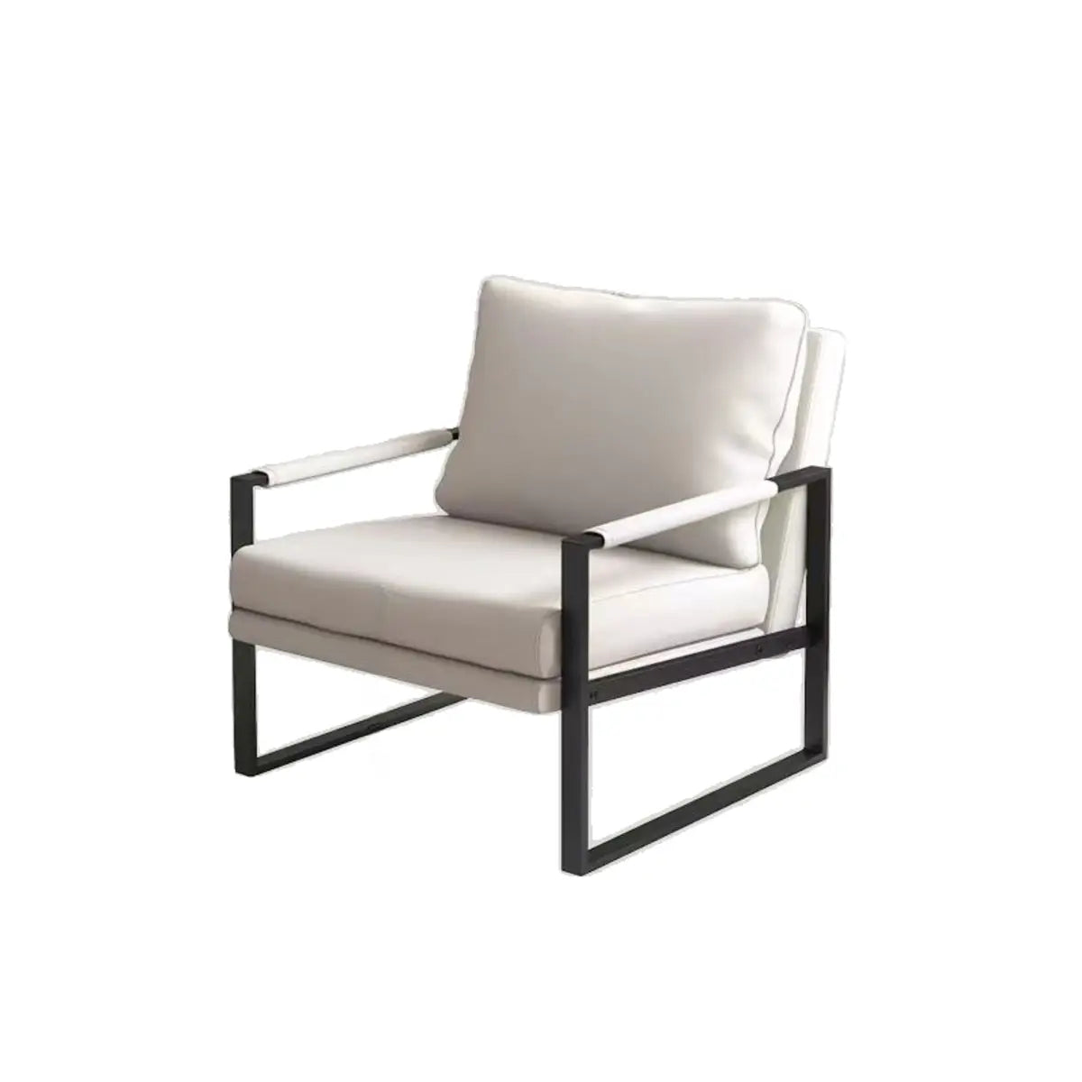Light Gray Tech Cloth Pillow Back Accent Chair with Leg Image - 4