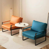 Light Gray Tech Cloth Pillow Back Accent Chair with Leg Image - 5