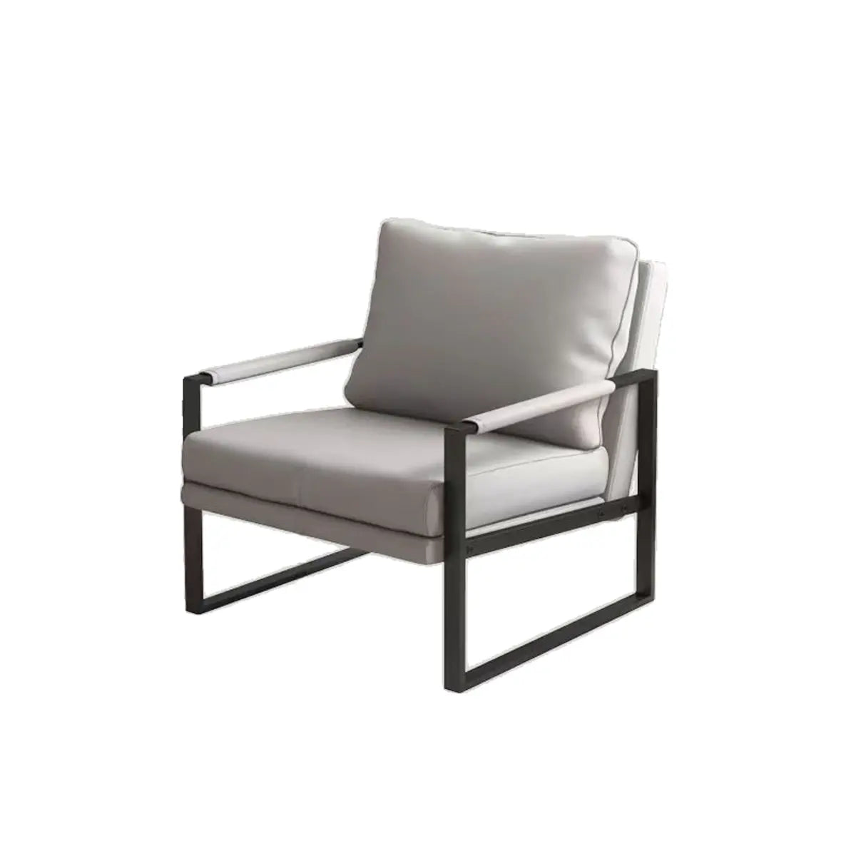 Light Gray Tech Cloth Pillow Back Accent Chair with Leg Image - 6