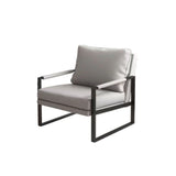 Light Gray Tech Cloth Pillow Back Accent Chair with Leg Image - 6