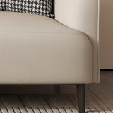 Light Gray Water Resistant Leather Tuxedo Arm Sofa Image - 11