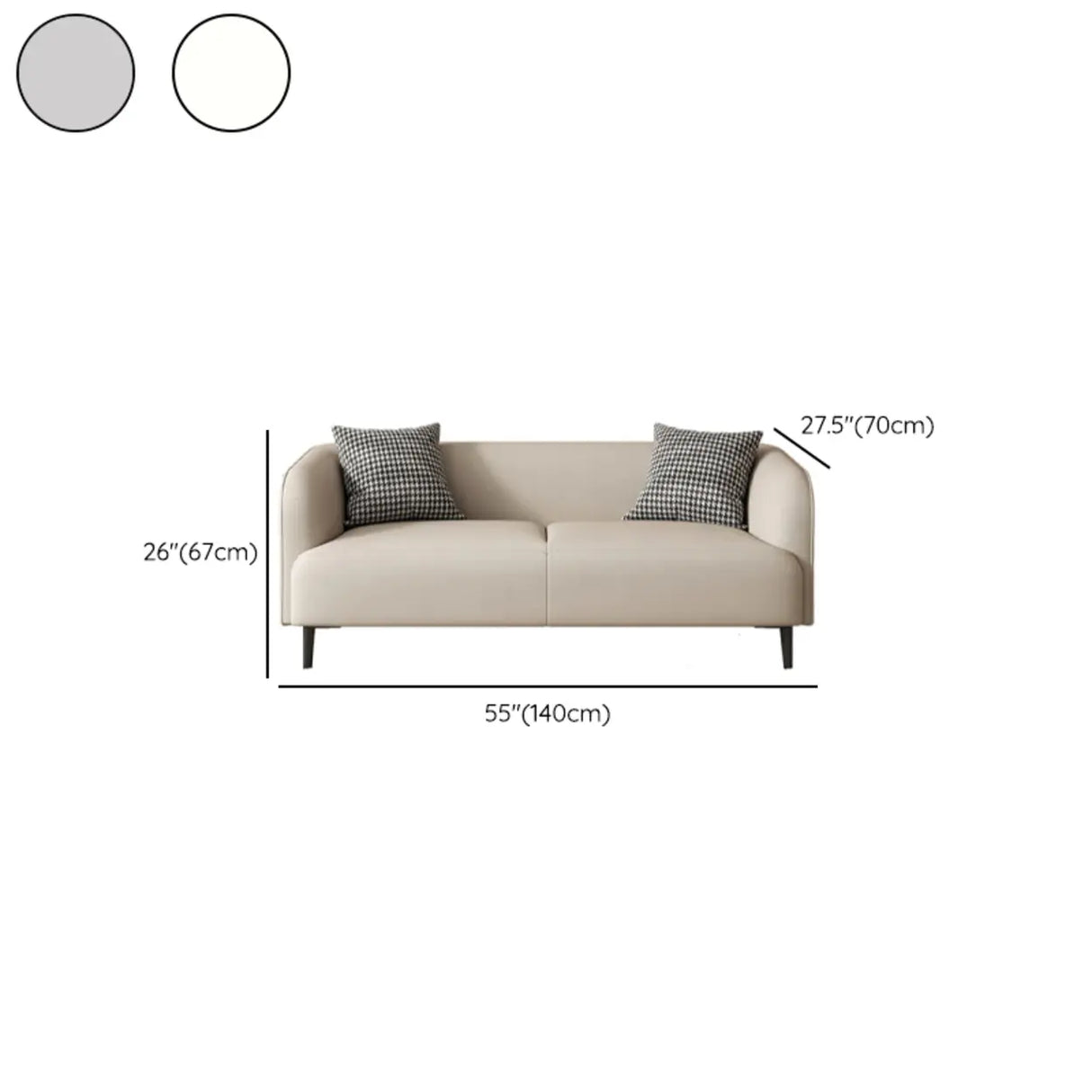 Light Gray Water Resistant Leather Tuxedo Arm Sofa Image - 14