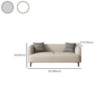Light Gray Water Resistant Leather Tuxedo Arm Sofa Image - 14