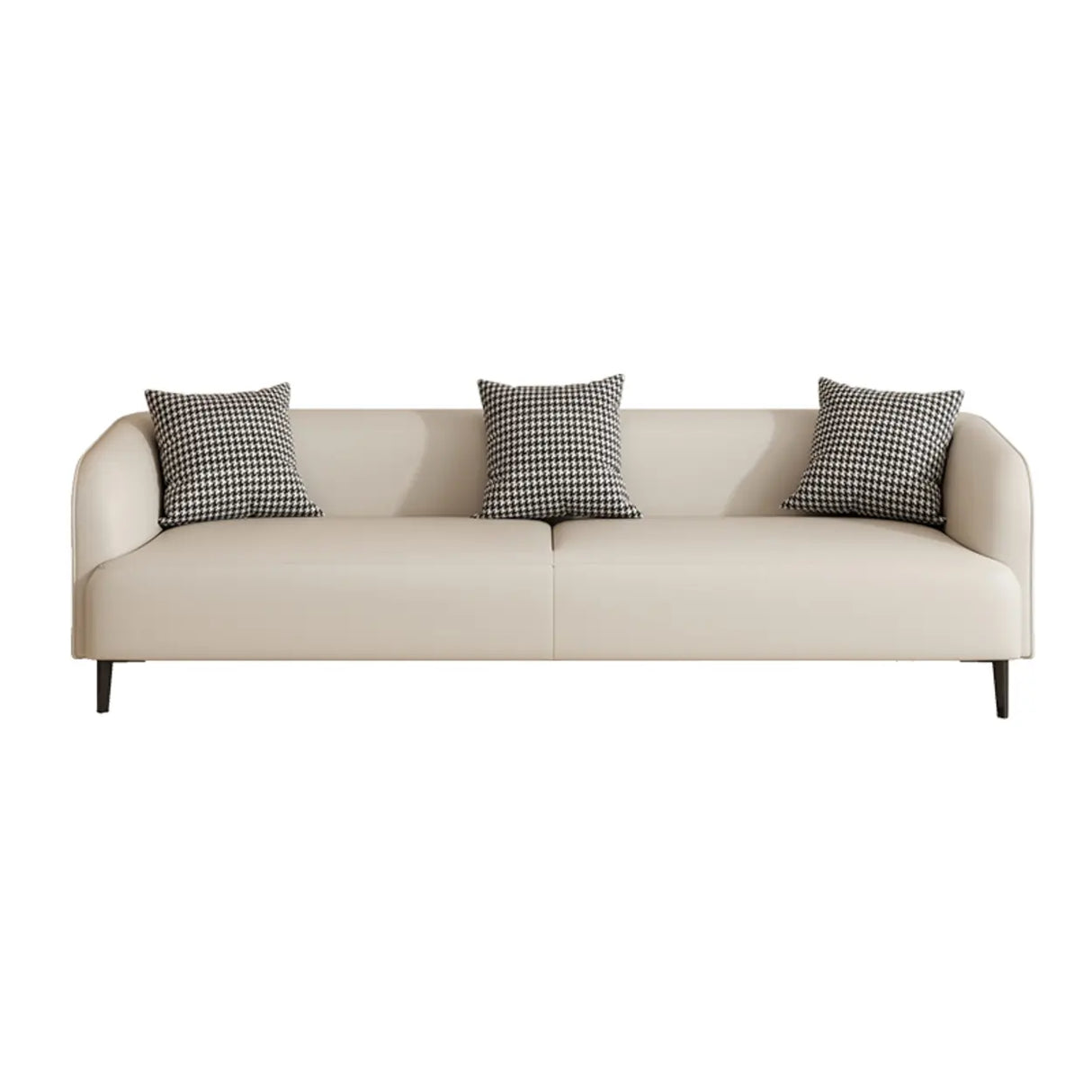 Light Gray Water Resistant Leather Tuxedo Arm Sofa Image - 6