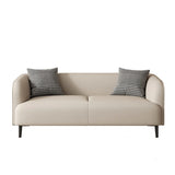 Light Gray Water Resistant Leather Tuxedo Arm Sofa Image - 7