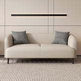 Light Gray Water Resistant Leather Tuxedo Arm Sofa Image - 8