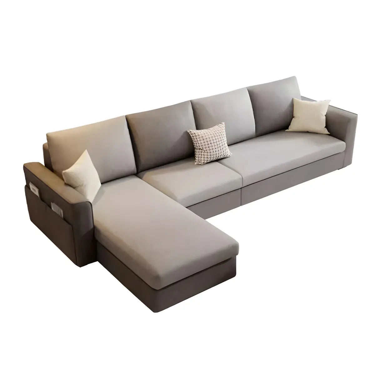 Light Green Tech Cloth Modular Sectional with Storage Image - 10