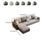 Light Green Tech Cloth Modular Sectional with Storage #size