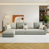 Light Green Tech Cloth Modular Sectional with Storage Image - 1