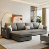 Light Green Tech Cloth Modular Sectional with Storage Image - 2