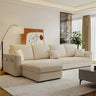 Light Green Tech Cloth Modular Sectional with Storage Image - 3