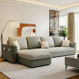 Light Green Tech Cloth Modular Sectional with Storage Image - 7
