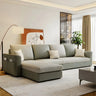 Light Green Tech Cloth Modular Sectional with Storage Image - 7